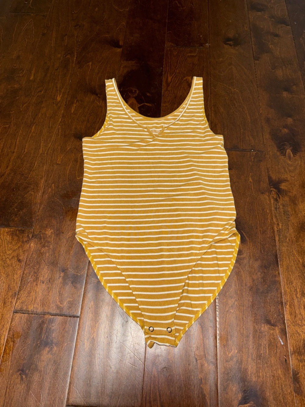 American Eagle Outfitters Yellow and White Striped Bodysuit